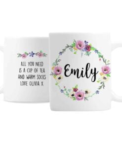 Personalised Floral Mug