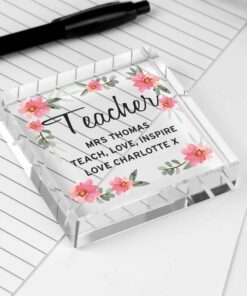 Personalised Floral Sentimental Large Crystal Token