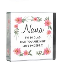 Personalised Floral Sentimental Large Crystal Token
