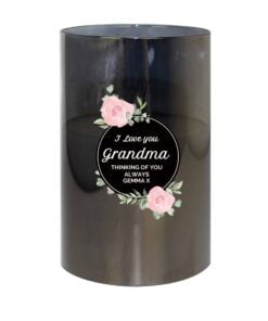 Personalised Floral Smoked Glass LED Candle