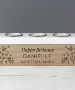 Personalised Floral Triple Tea Light Box
