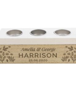 Personalised Floral Triple Tea Light Box