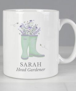 Personalised Floral Wellies Mug