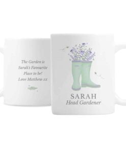 Personalised Floral Wellies Mug