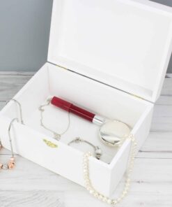 Personalised Floral Wishes White Wooden Keepsake Box