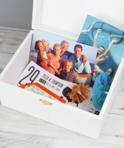 Personalised Floral Wishes White Wooden Keepsake Box