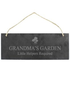 Personalised Flower Motif Hanging Slate Plaque