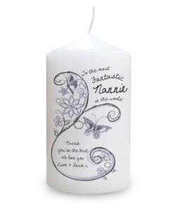 Personalised Flower Pattern Pillar Candle