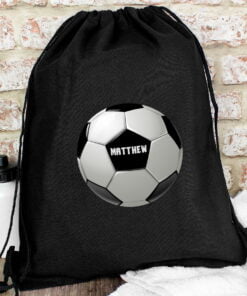 Personalised Football Black Swim & Kit Bag