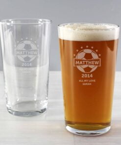 Personalised Football Pint Glass