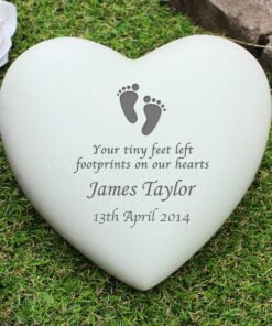 Personalised Footprints Heart Memorial