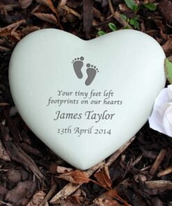 Personalised Footprints Heart Memorial