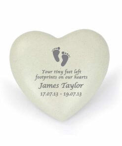 Personalised Footprints Heart Memorial