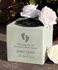 Personalised Footprints Memorial Vase