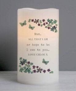 Personalised Forget Me Not LED Candle