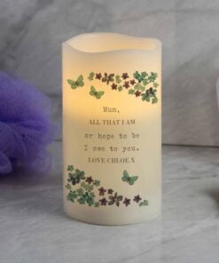 Personalised Forget Me Not LED Candle