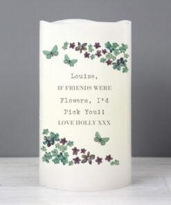 Personalised Forget Me Not LED Candle