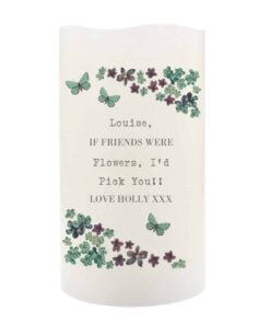 Personalised Forget Me Not LED Candle