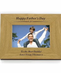Personalised Formal 6×4 Landscape Oak Finish Photo Frame