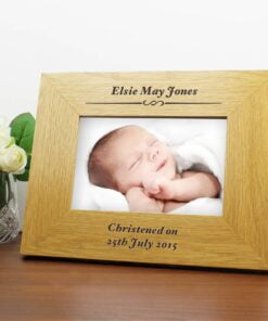 Personalised Formal 6×4 Landscape Oak Finish Photo Frame