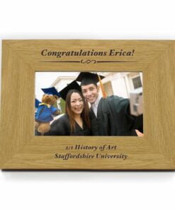 Personalised Formal 6×4 Landscape Oak Finish Photo Frame
