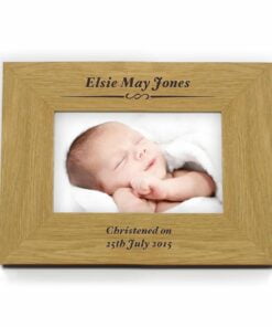 Personalised Formal 6×4 Landscape Oak Finish Photo Frame