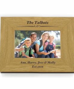 Personalised Formal 6×4 Landscape Oak Finish Photo Frame