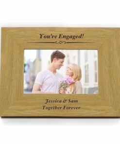 Personalised Formal 6×4 Landscape Oak Finish Photo Frame