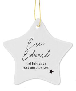 Personalised Free Text Ceramic Star Decoration