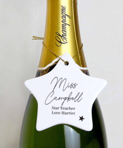 Personalised Free Text Ceramic Star Decoration
