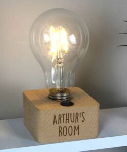 Personalised Free Text LED Bulb Table Lamp
