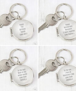 Personalised Free Text Round Photo keyring