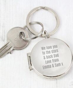 Personalised Free Text Round Photo keyring