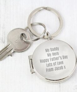 Personalised Free Text Round Photo keyring
