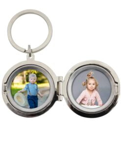 Personalised Free Text Round Photo keyring
