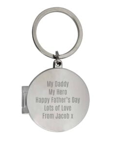 Personalised Free Text Round Photo keyring