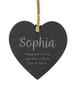 Personalised Free Text Slate Heart Decoration