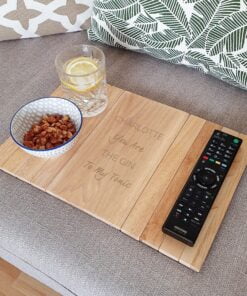 Personalised Free Text Wooden Sofa Tray