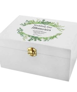 Personalised Fresh Botanical White Wooden Keepsake Box
