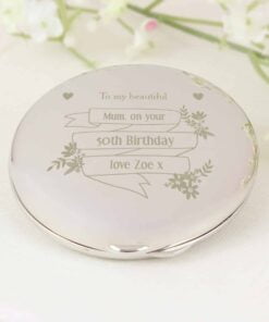 Personalised Garden Bloom Compact Mirror