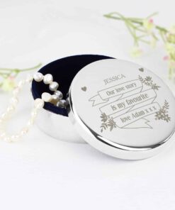 Personalised Garden Bloom Round Trinket Box