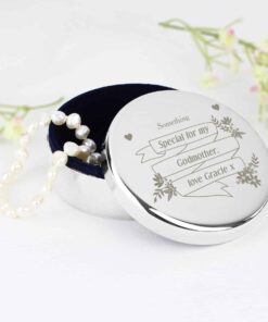Personalised Garden Bloom Round Trinket Box