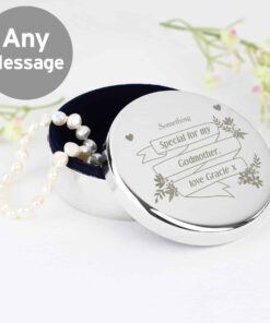 Personalised Garden Bloom Round Trinket Box