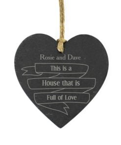 Personalised Garden Bloom Slate Heart Decoration