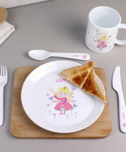 Personalised Garden Fairy 3 Piece Plastic Cutlery Set