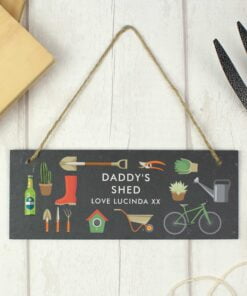 Personalised Garden Printed Hanging Slate Plaque
