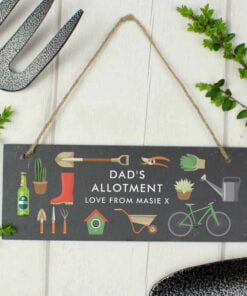 Personalised Garden Printed Hanging Slate Plaque
