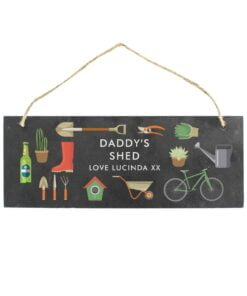 Personalised Garden Printed Hanging Slate Plaque