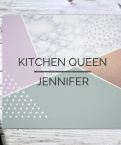 Personalised Geometric Glass Chopping Board/Worktop Saver