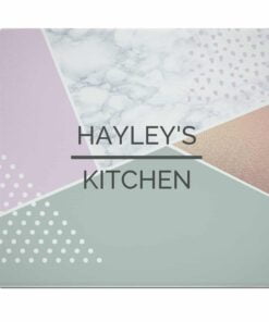 Personalised Geometric Glass Chopping Board/Worktop Saver
